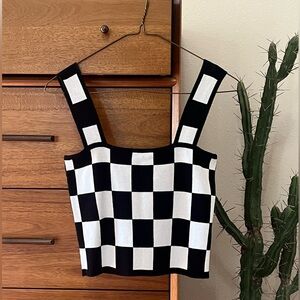 Better Be Black and White Checkered Tank Top